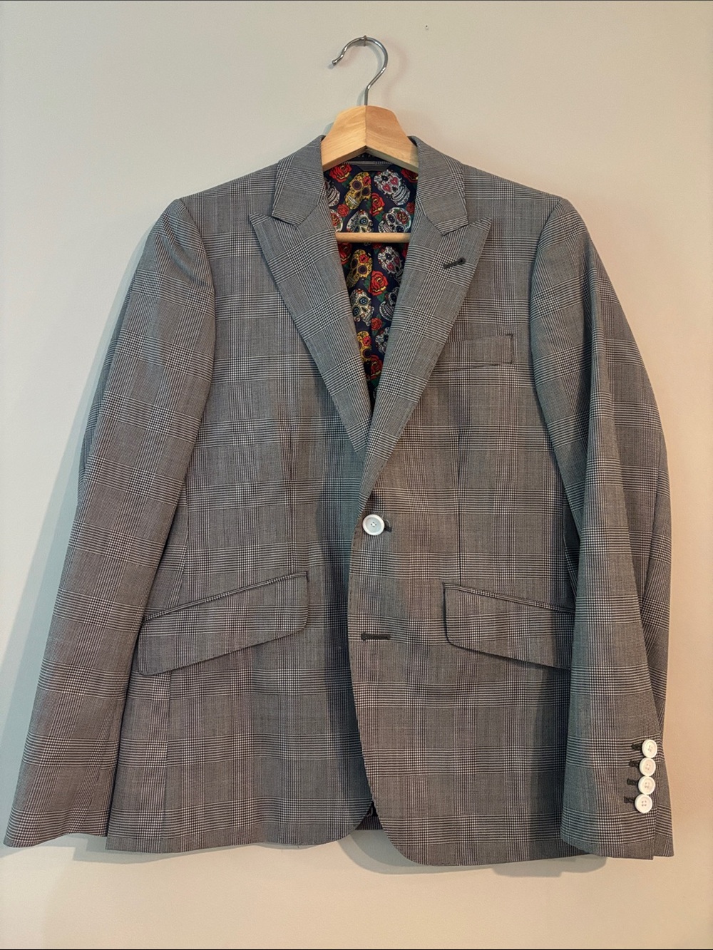 Gray Glen Plaid Sport Coat - Tailored Notch Lapel